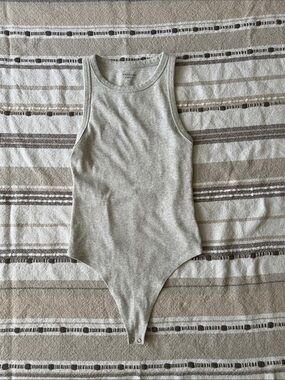Grey Ribbed Tank Bodysuit for Kids - Sleeveless One-Piece
